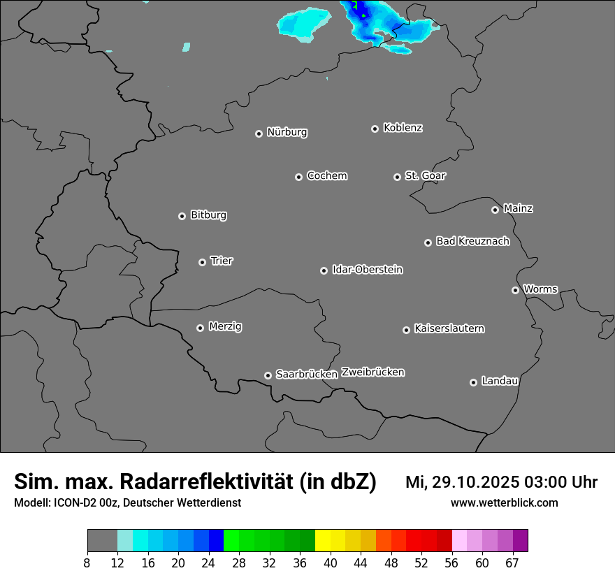 Modellkarten Simuliertes Radarbild