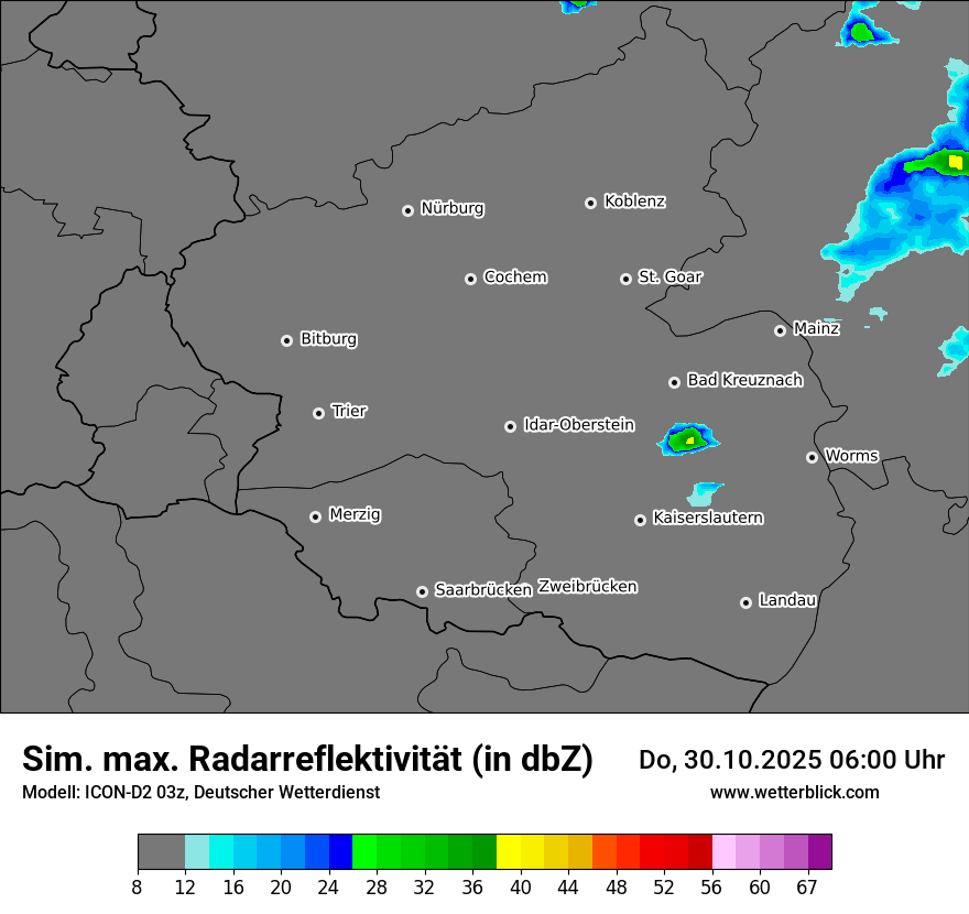 Modellkarten Simuliertes Radarbild