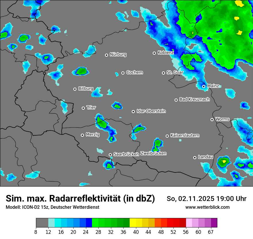 Modellkarten Simuliertes Radarbild