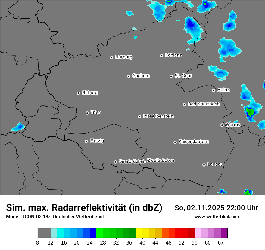 Modellkarten Simuliertes Radarbild