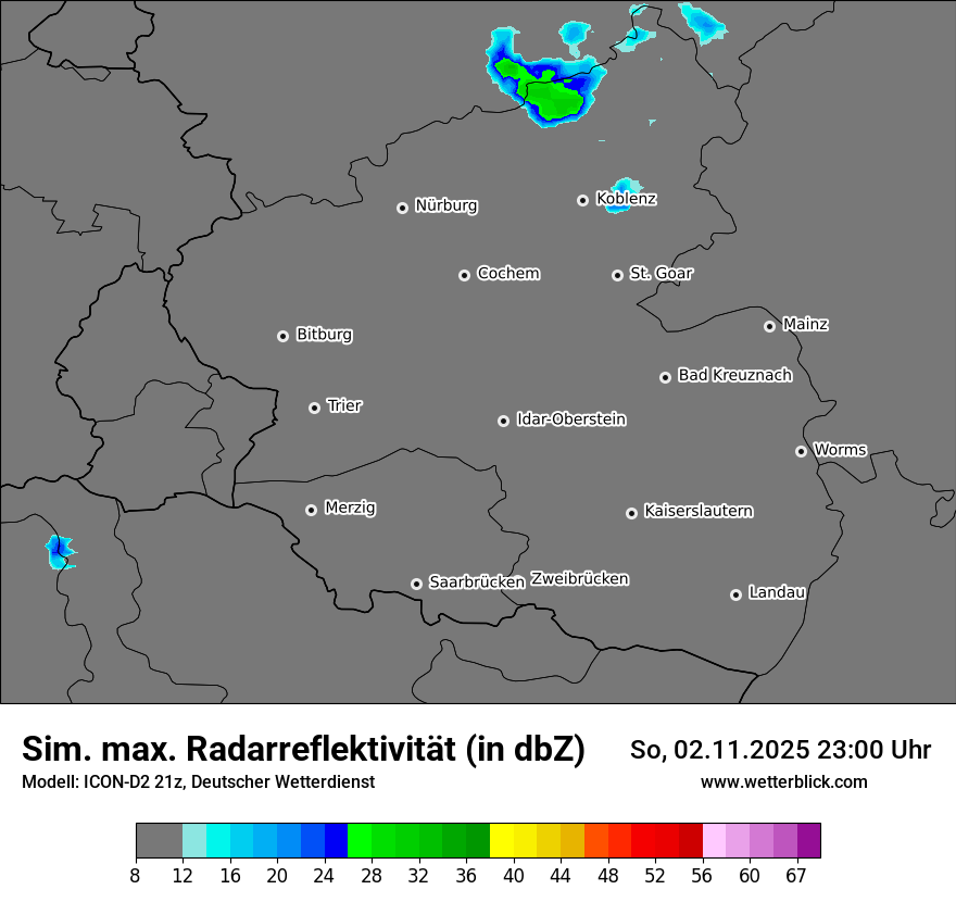 Modellkarten Simuliertes Radarbild