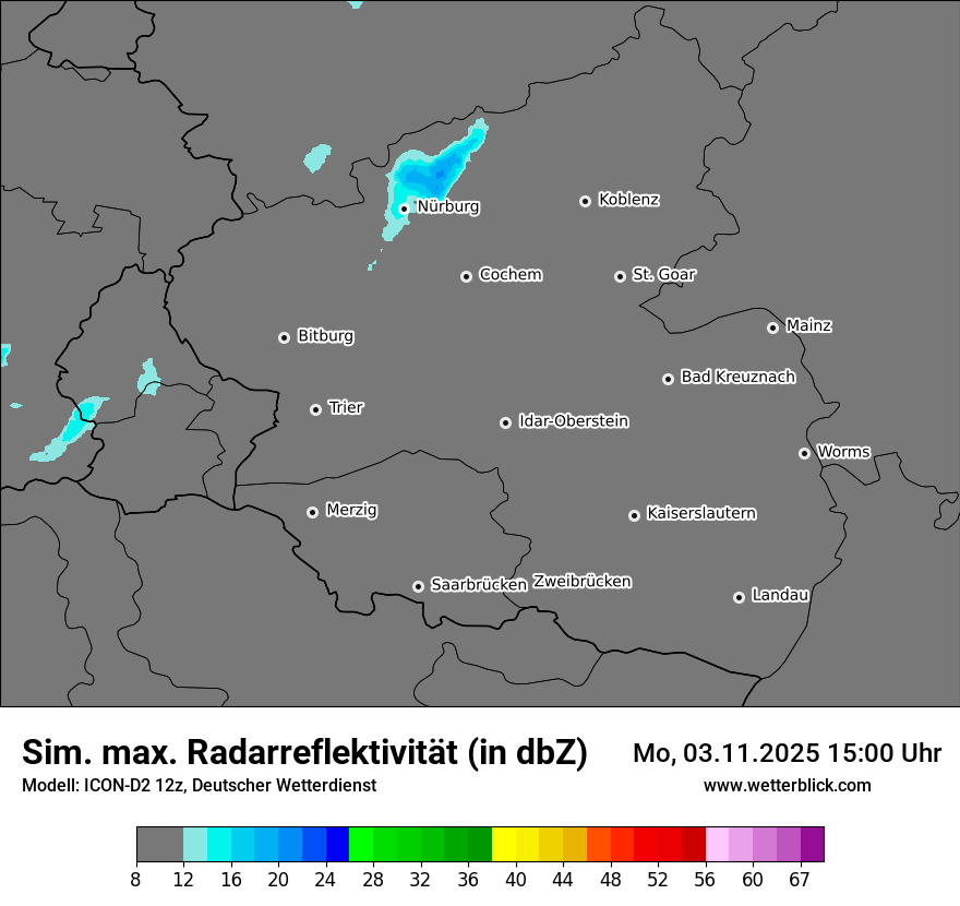 Modellkarten Simuliertes Radarbild