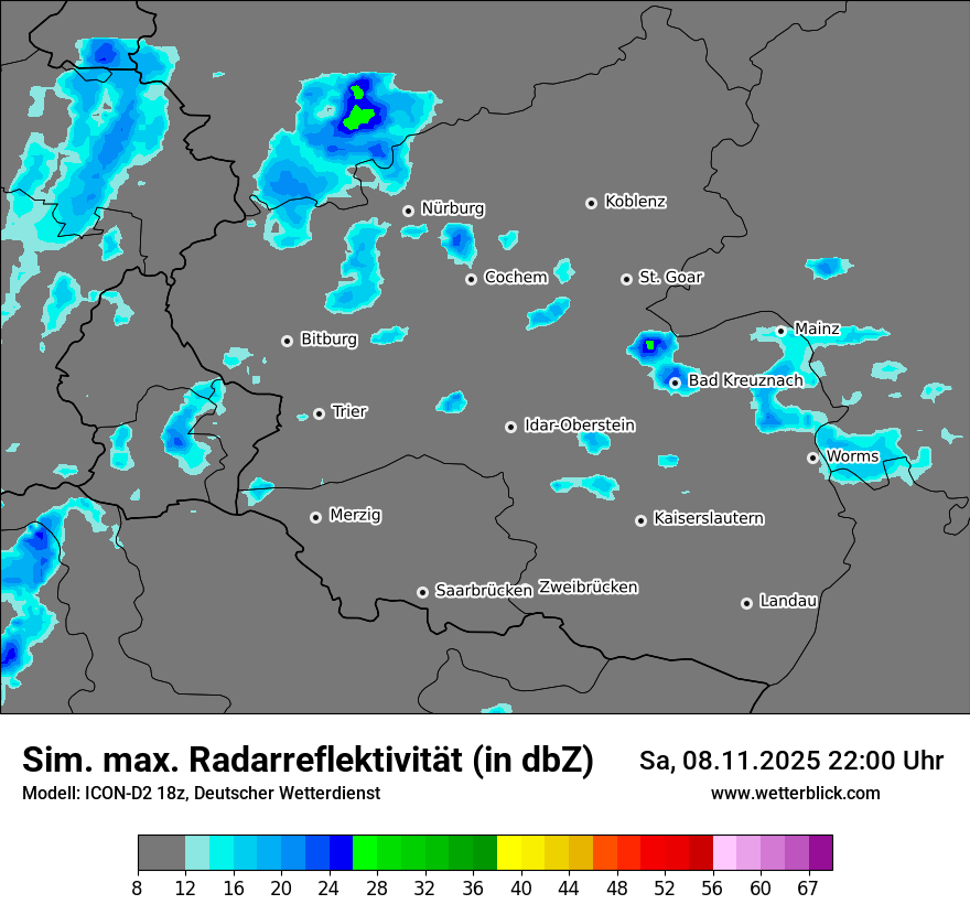 Modellkarten Simuliertes Radarbild
