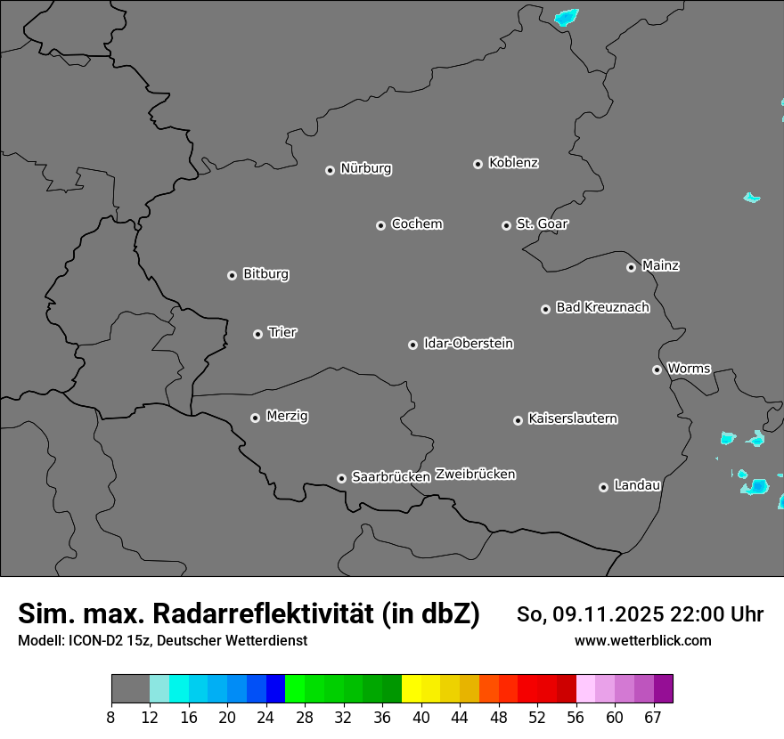 Modellkarten Simuliertes Radarbild