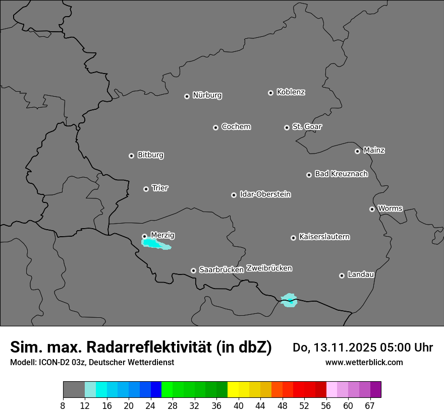 Modellkarten Simuliertes Radarbild