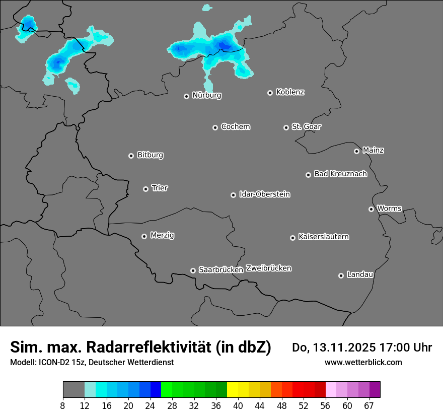 Modellkarten Simuliertes Radarbild