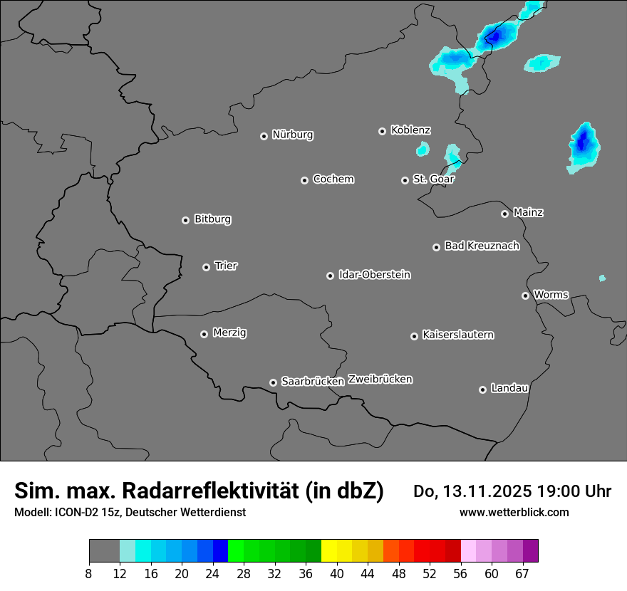 Modellkarten Simuliertes Radarbild
