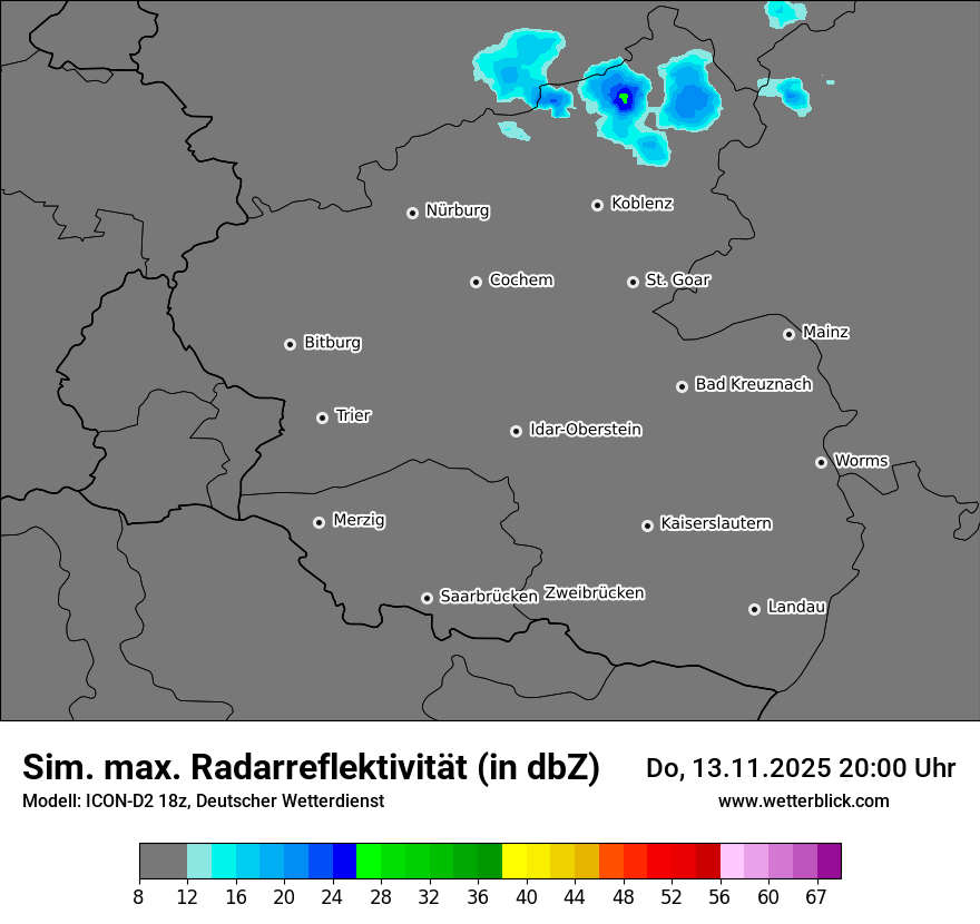 Modellkarten Simuliertes Radarbild