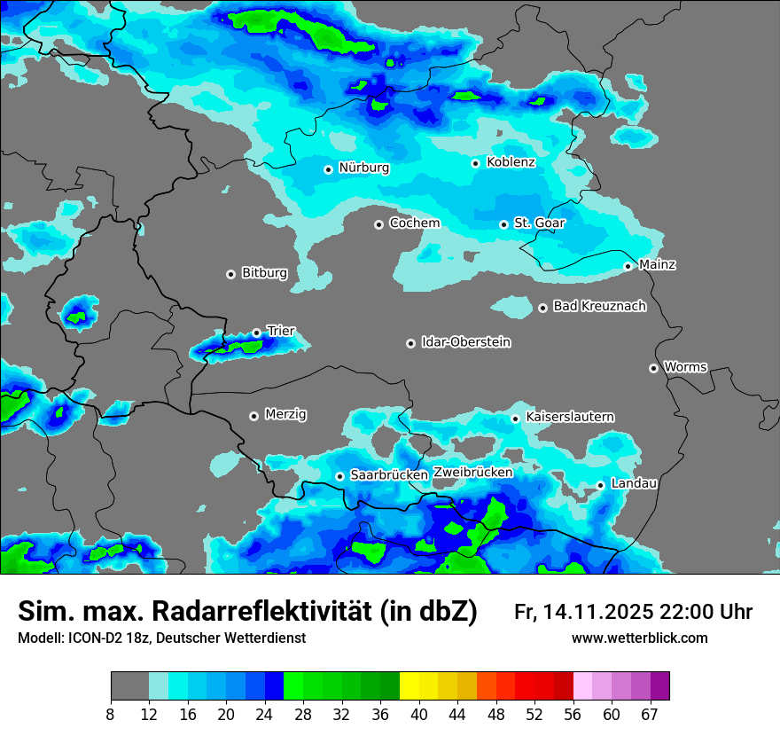 Modellkarten Simuliertes Radarbild