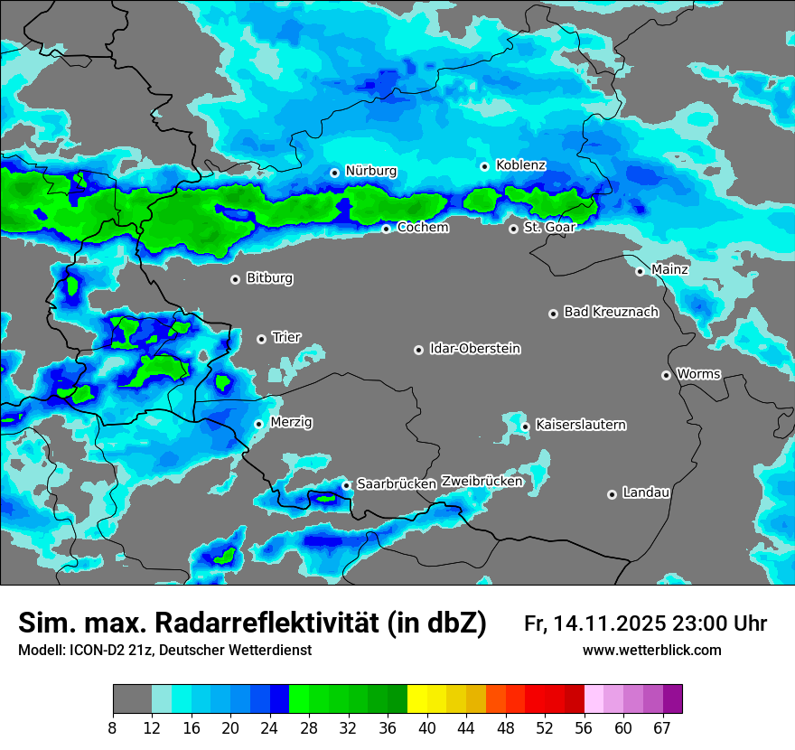 Modellkarten Simuliertes Radarbild