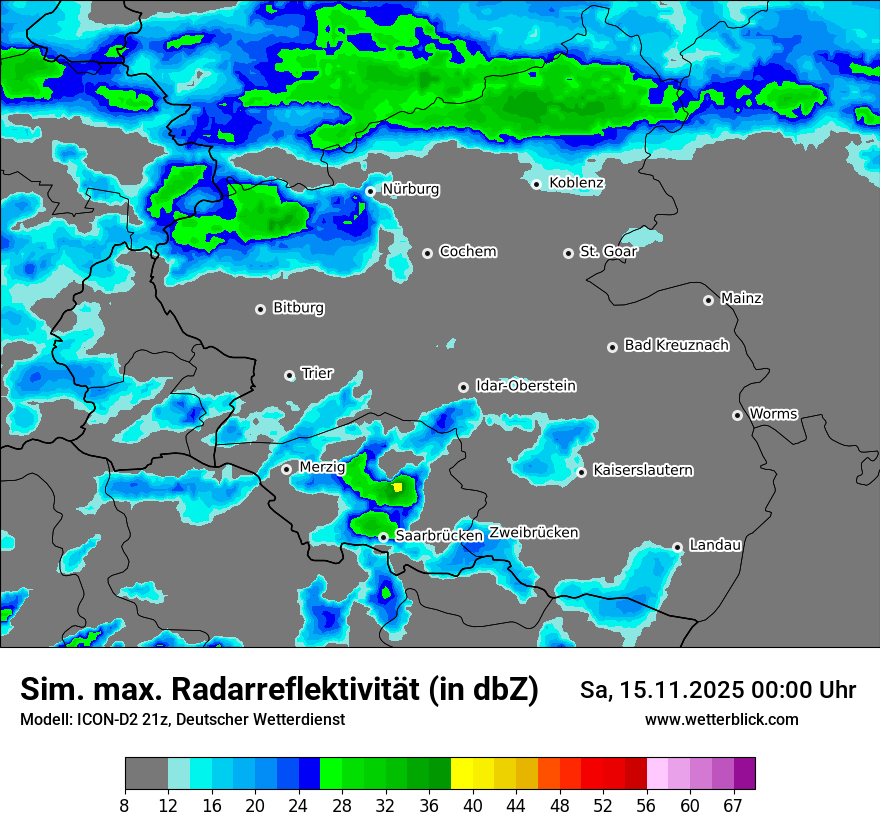 Modellkarten Simuliertes Radarbild