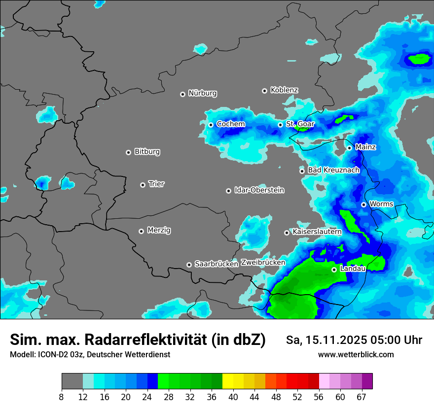 Modellkarten Simuliertes Radarbild