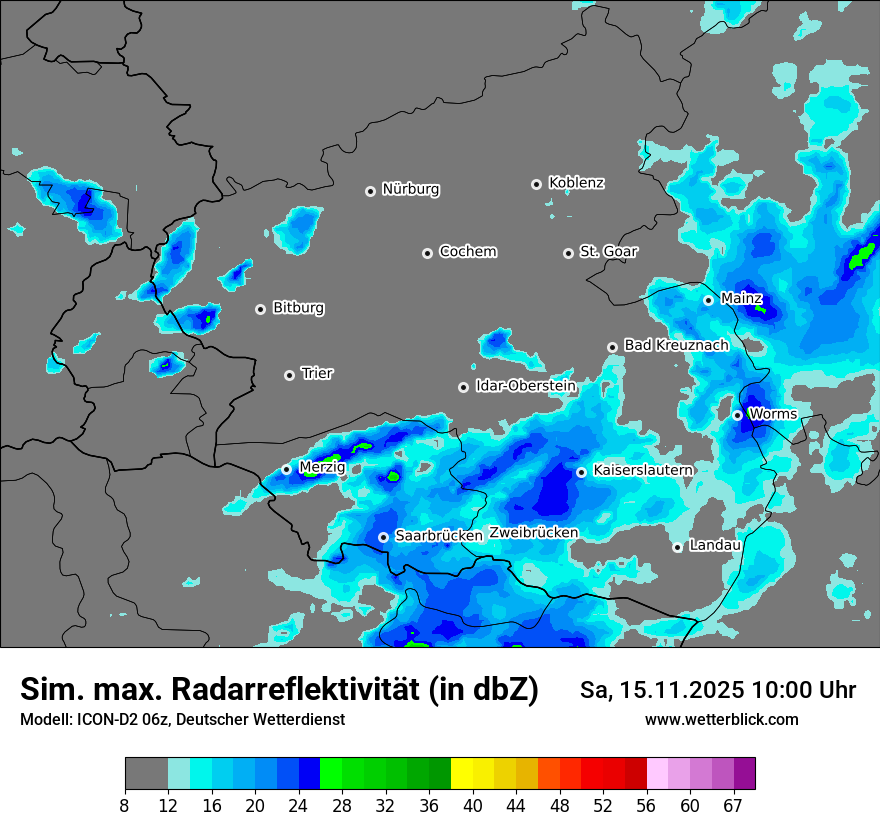 Modellkarten Simuliertes Radarbild