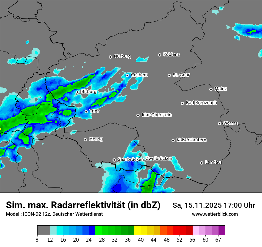 Modellkarten Simuliertes Radarbild