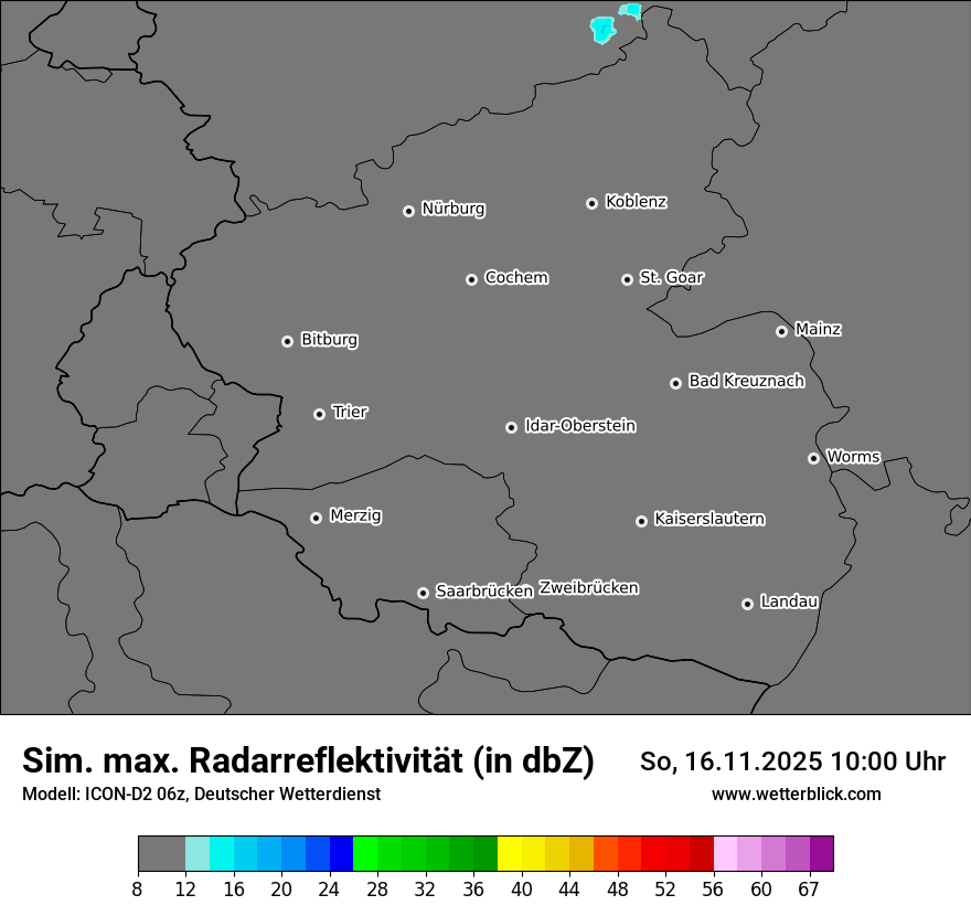 Modellkarten Simuliertes Radarbild