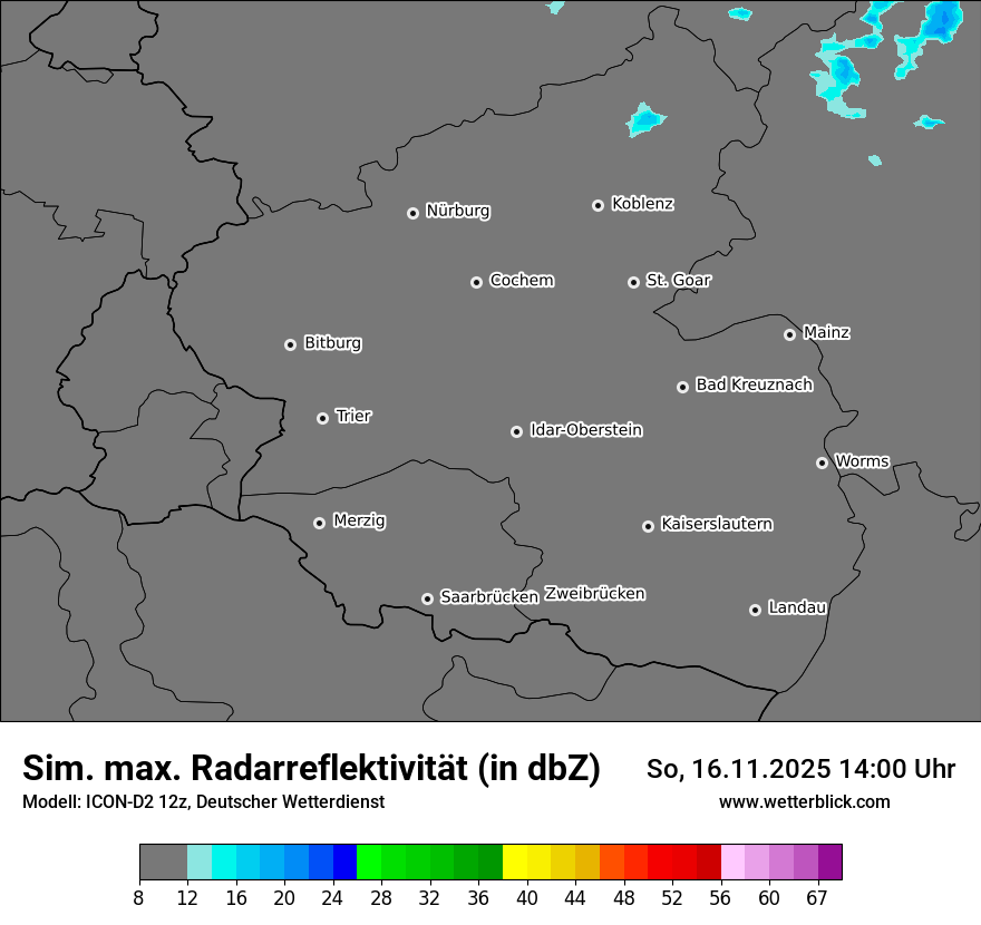 Modellkarten Simuliertes Radarbild