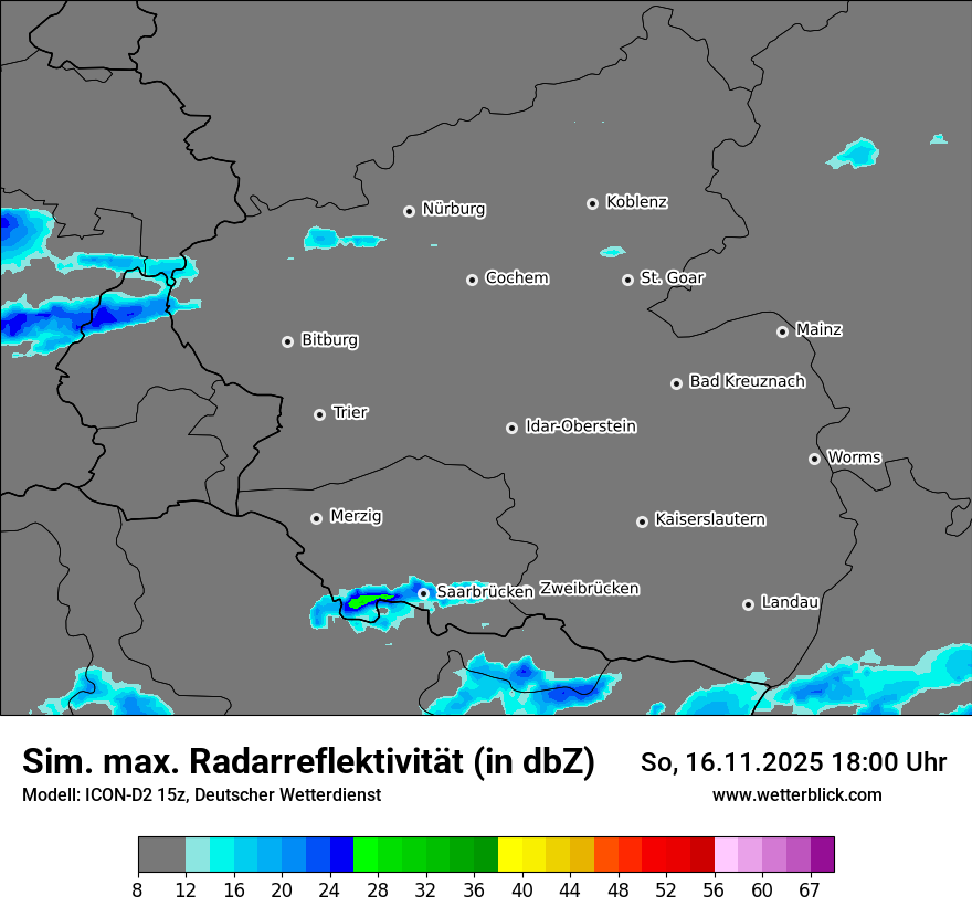 Modellkarten Simuliertes Radarbild