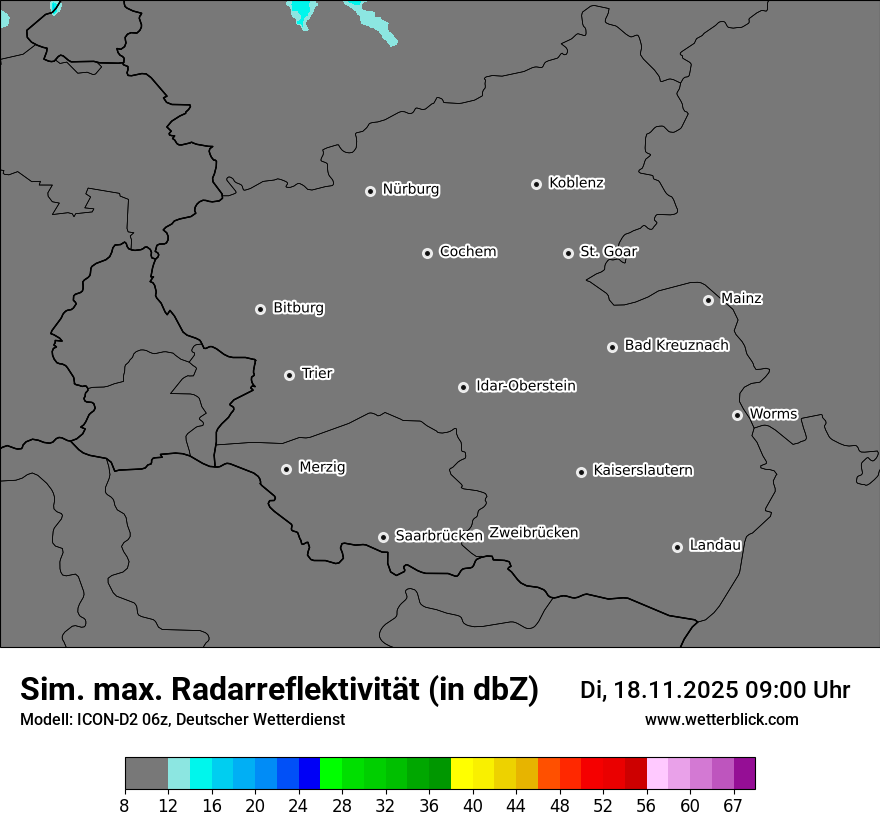 Modellkarten Simuliertes Radarbild