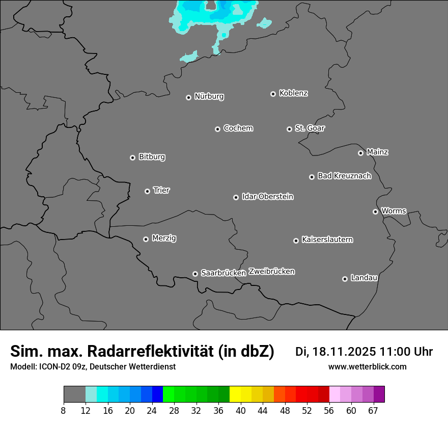 Modellkarten Simuliertes Radarbild