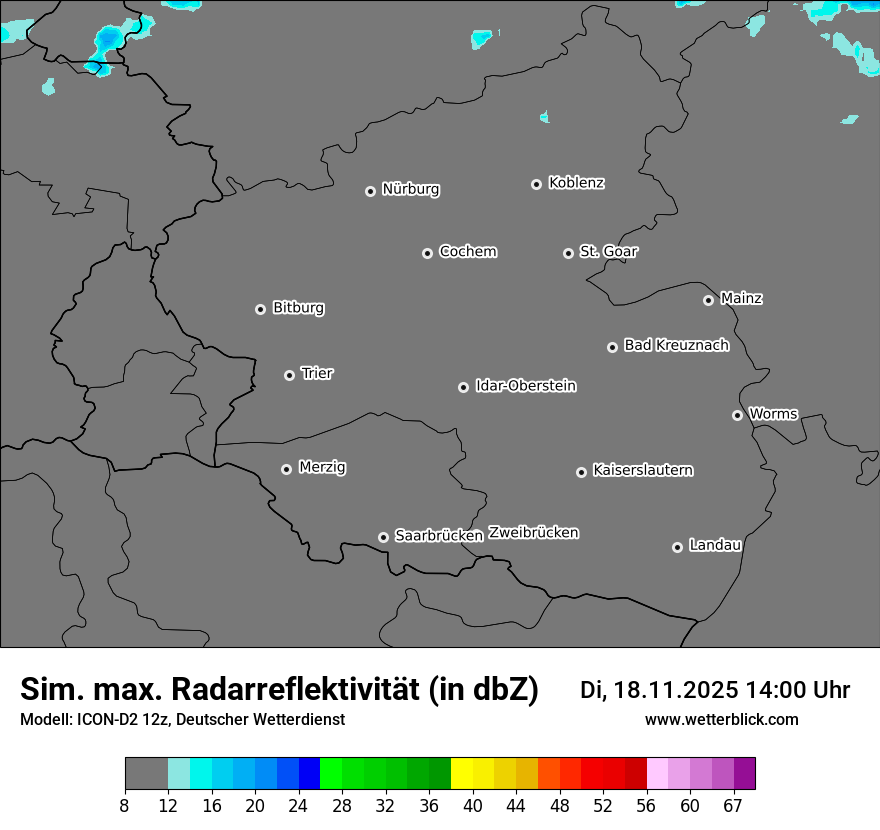 Modellkarten Simuliertes Radarbild