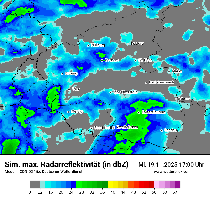 Modellkarten Simuliertes Radarbild