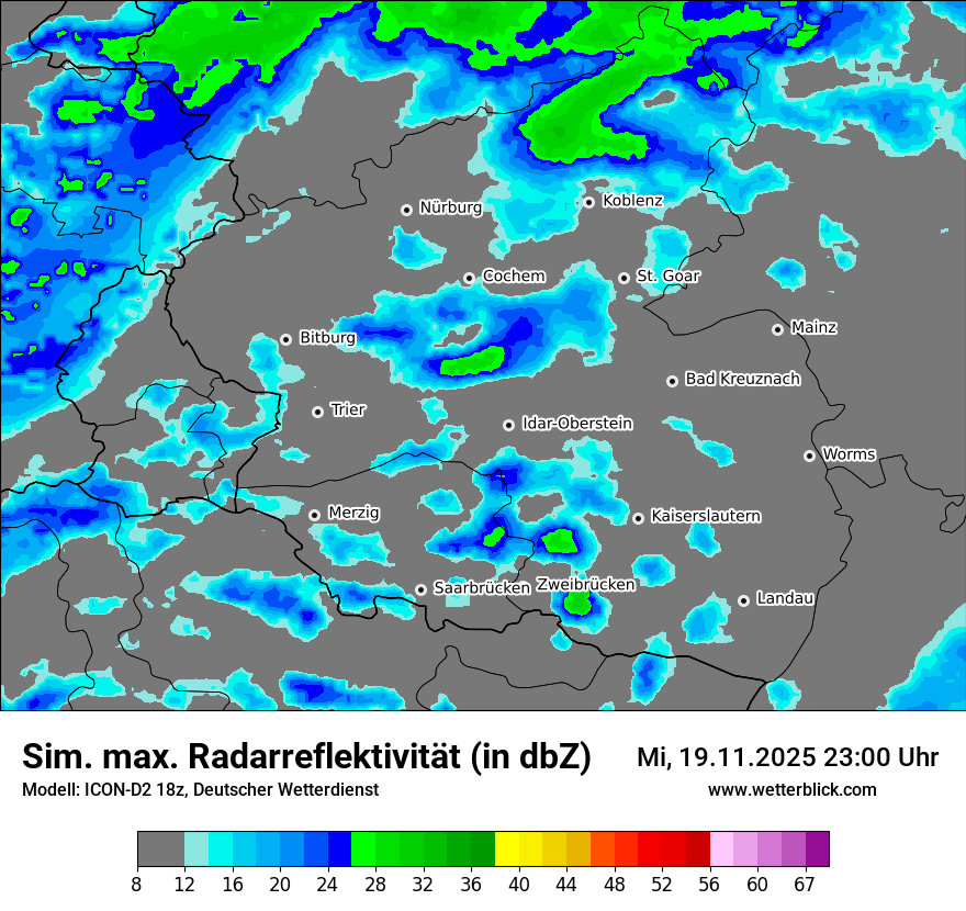 Modellkarten Simuliertes Radarbild