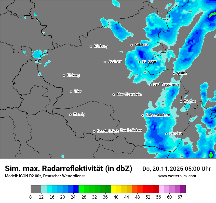 Modellkarten Simuliertes Radarbild