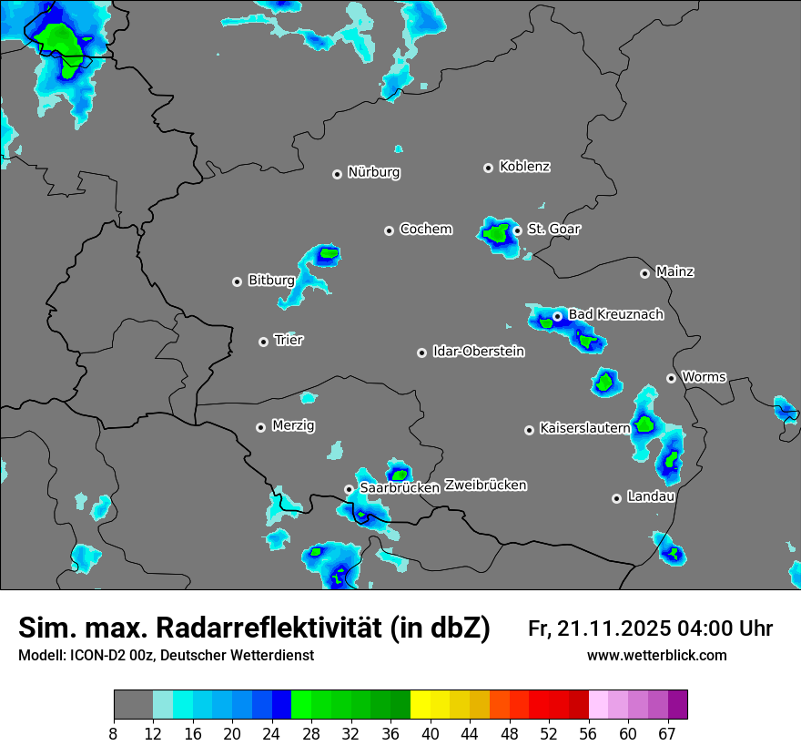Modellkarten Simuliertes Radarbild