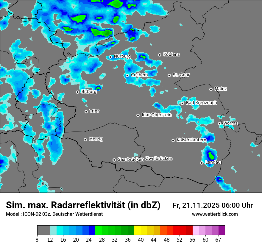 Modellkarten Simuliertes Radarbild