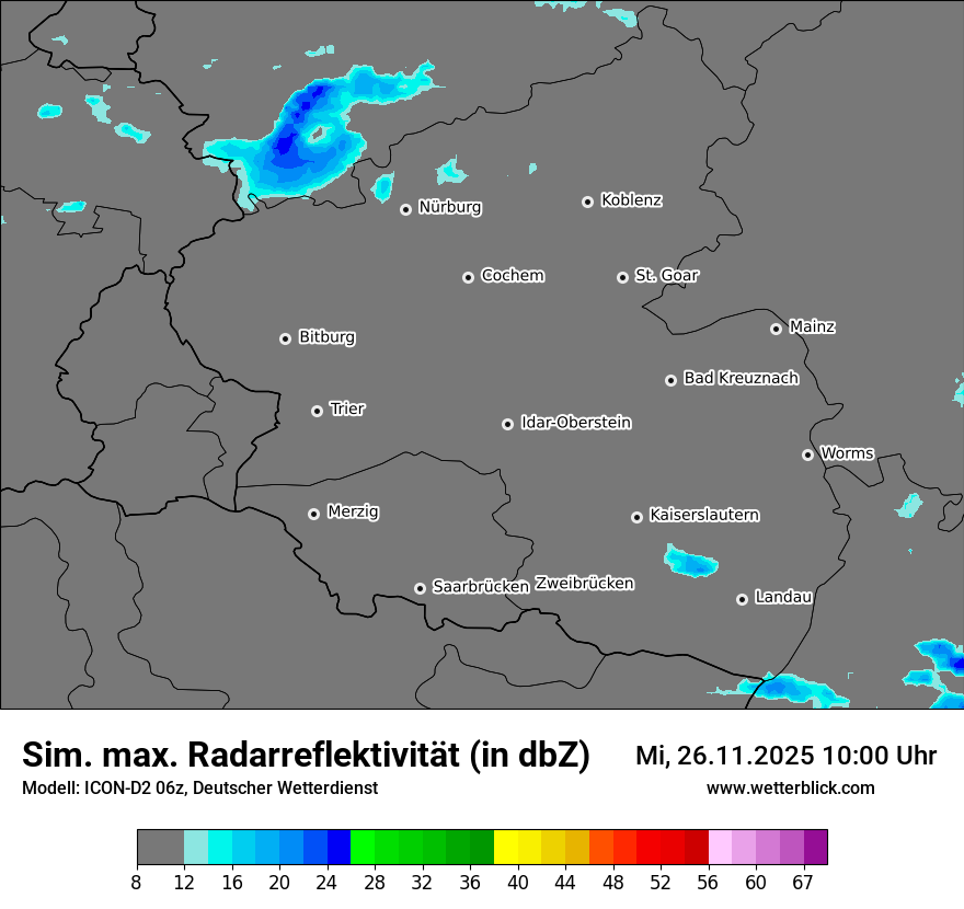 Modellkarten Simuliertes Radarbild