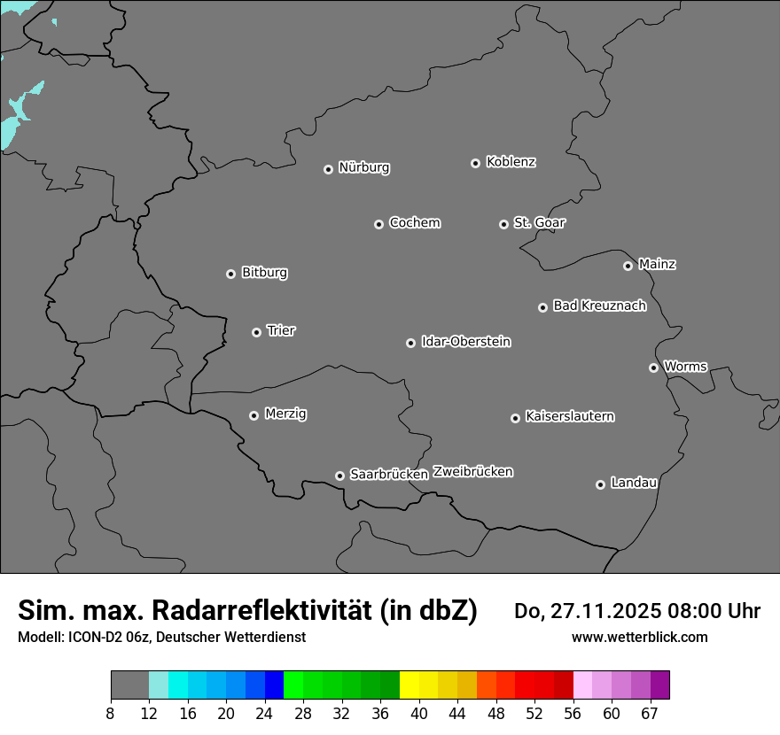 Modellkarten Simuliertes Radarbild
