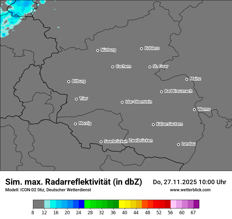 Modellkarten Simuliertes Radarbild