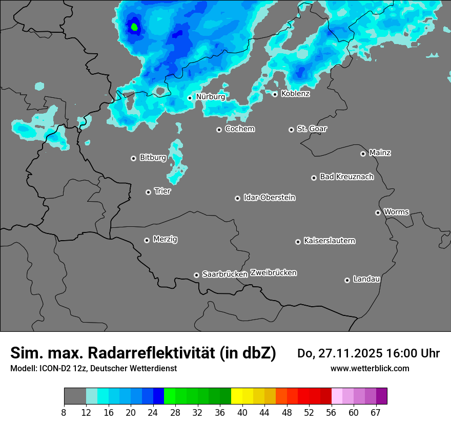 Modellkarten Simuliertes Radarbild
