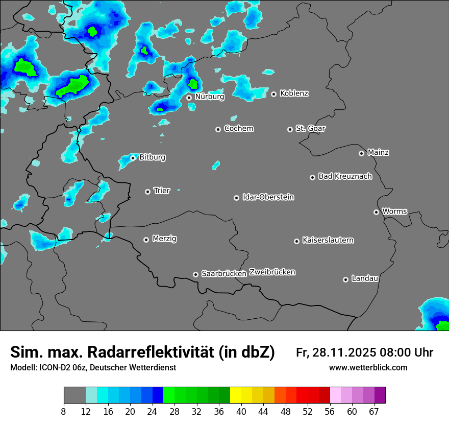 Modellkarten Simuliertes Radarbild