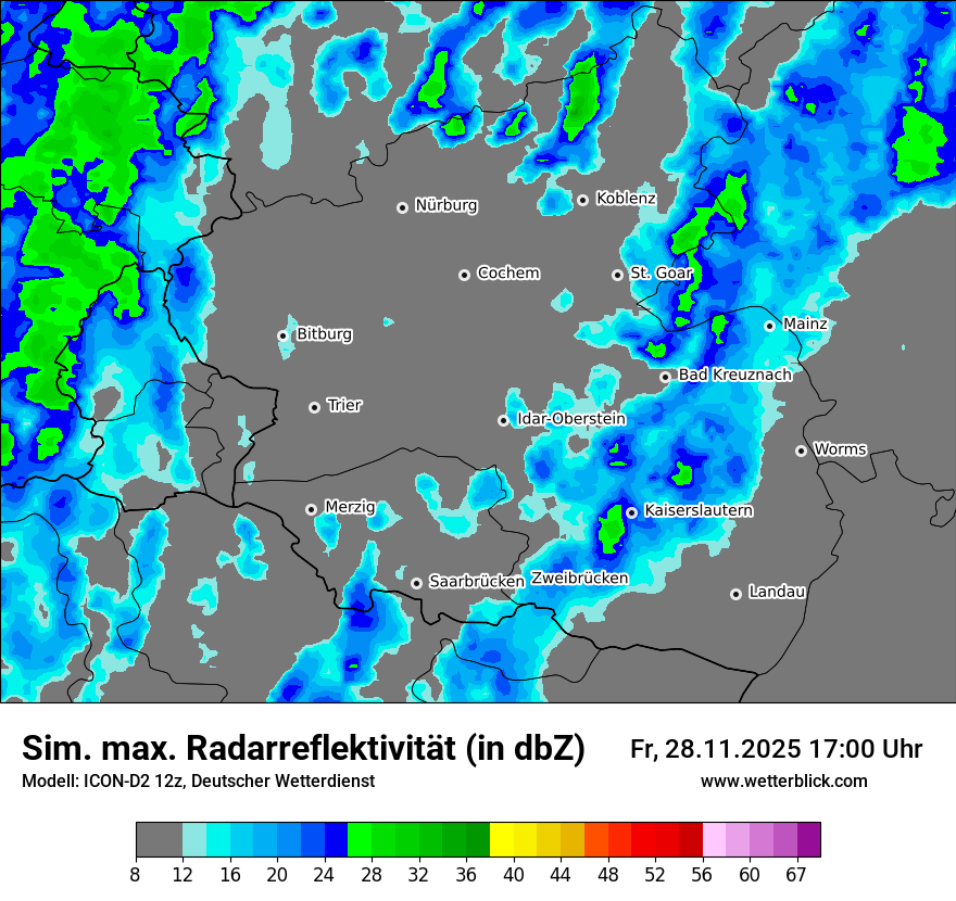 Modellkarten Simuliertes Radarbild