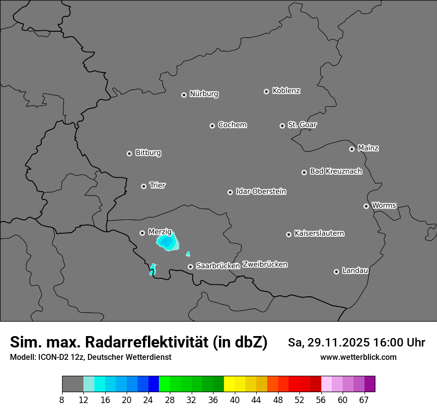 Modellkarten Simuliertes Radarbild