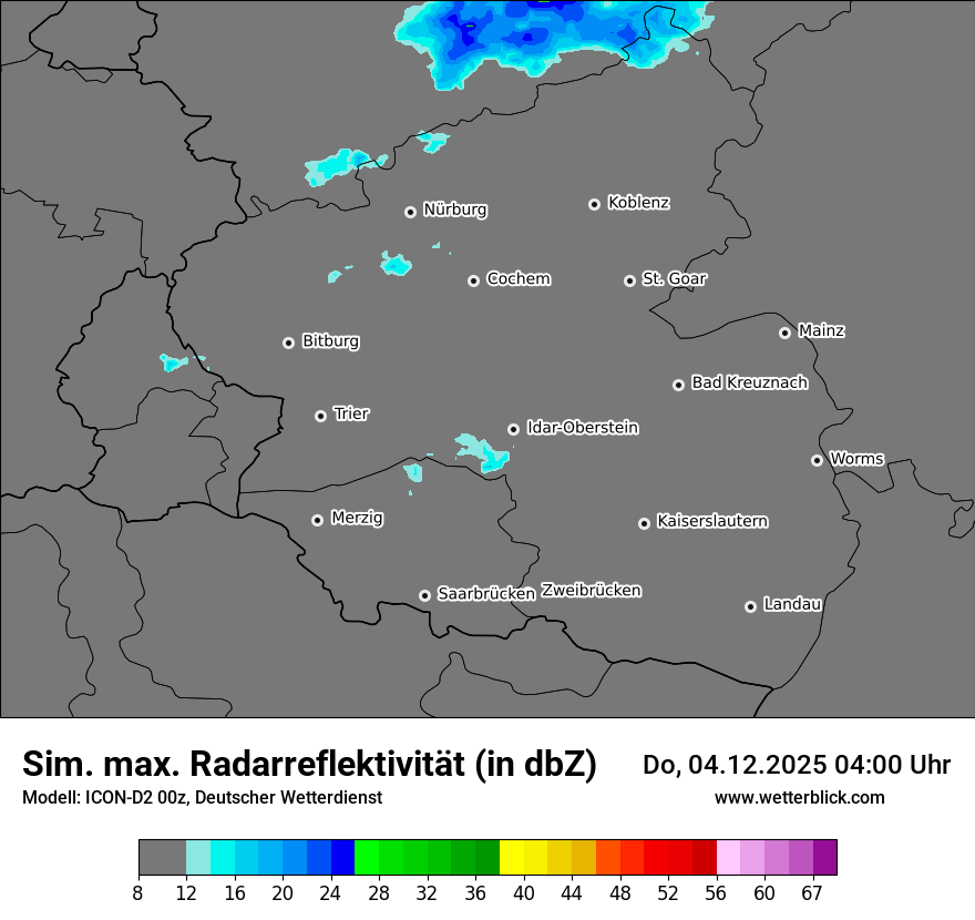 Modellkarten Simuliertes Radarbild