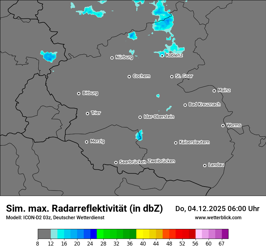 Modellkarten Simuliertes Radarbild