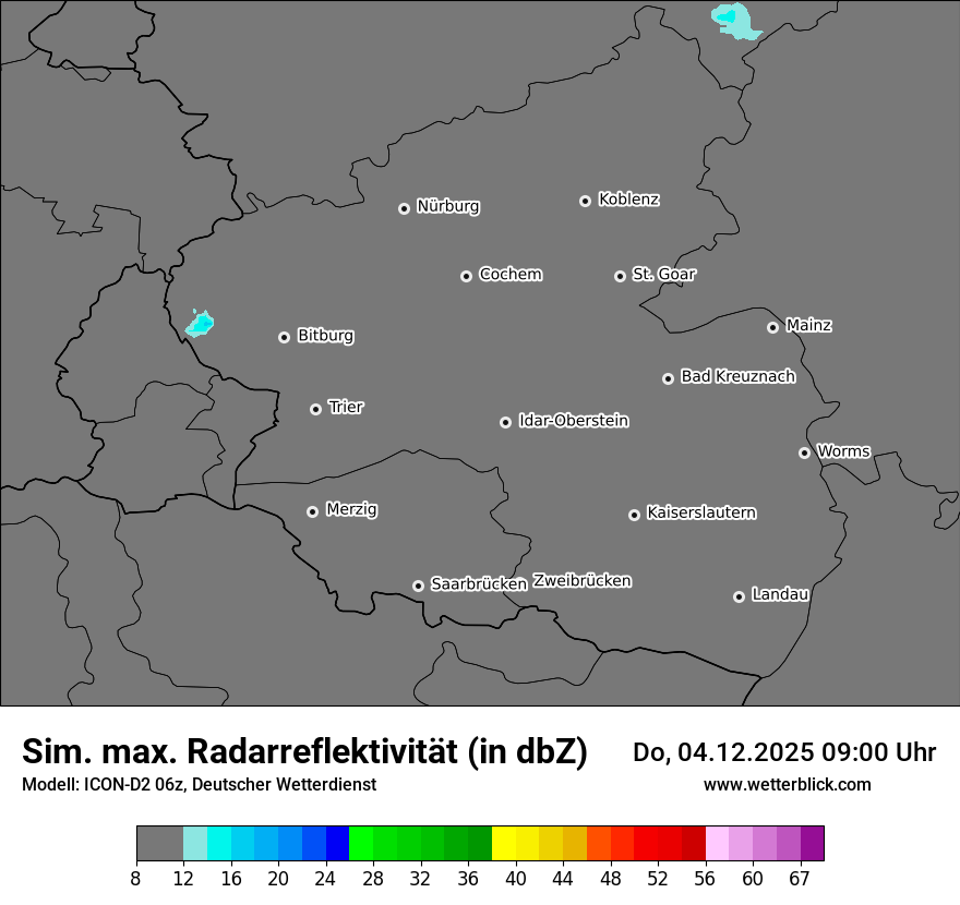 Modellkarten Simuliertes Radarbild