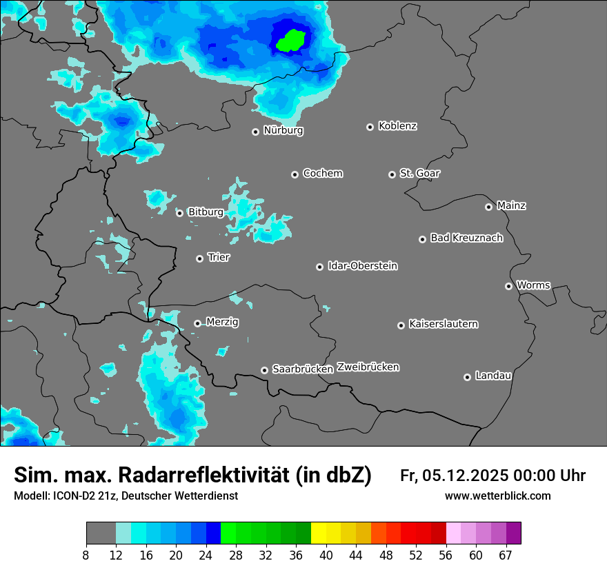 Modellkarten Simuliertes Radarbild