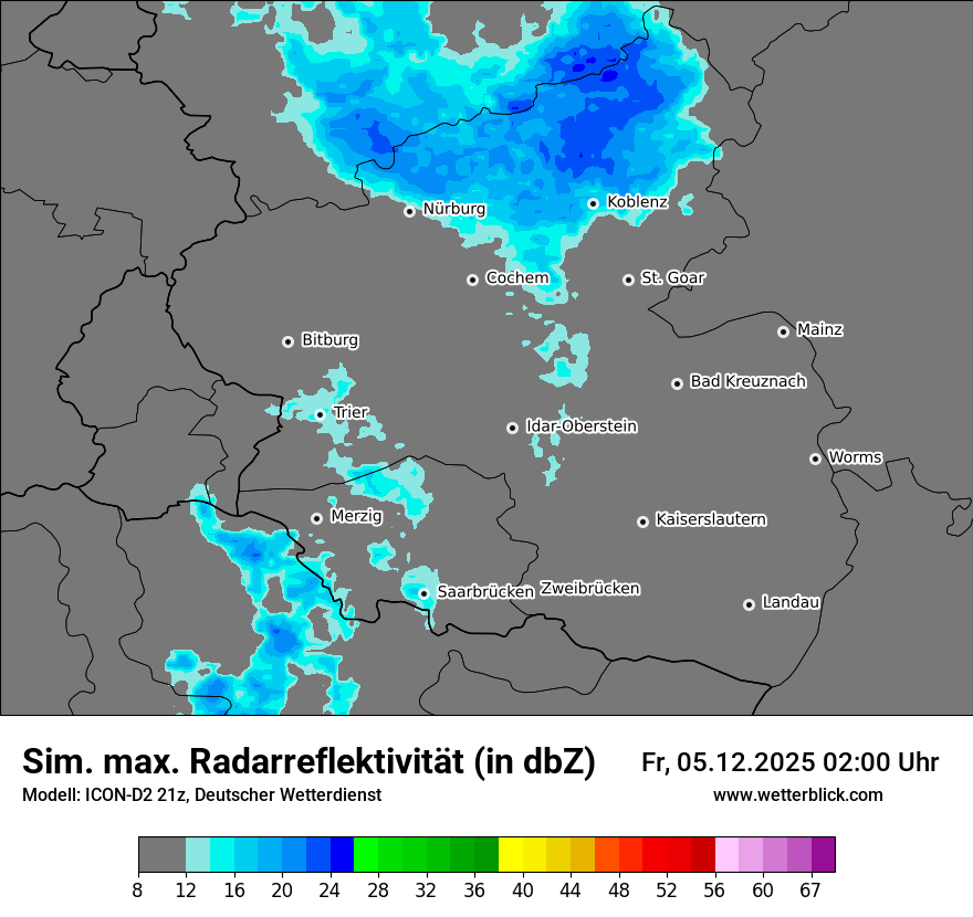Modellkarten Simuliertes Radarbild