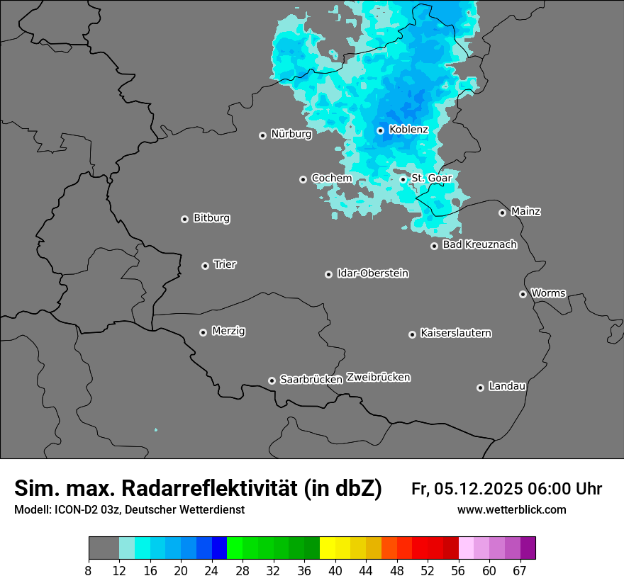 Modellkarten Simuliertes Radarbild