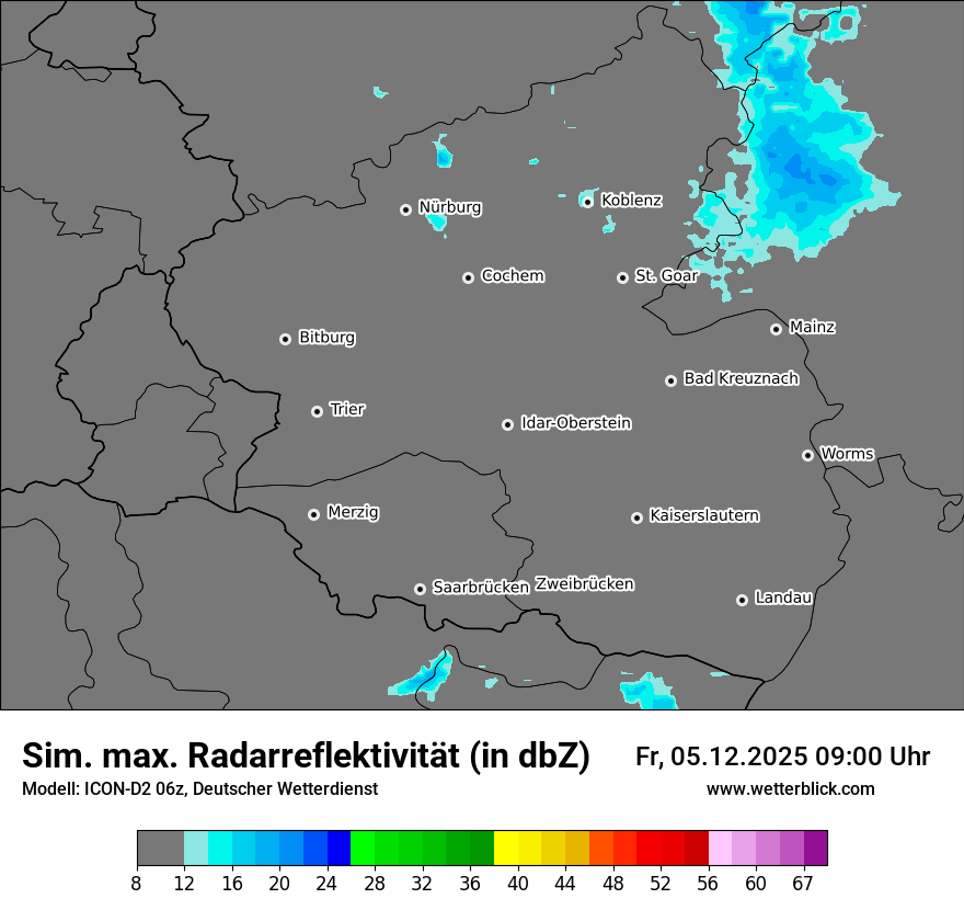 Modellkarten Simuliertes Radarbild