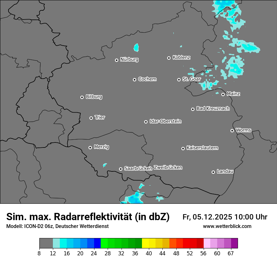 Modellkarten Simuliertes Radarbild