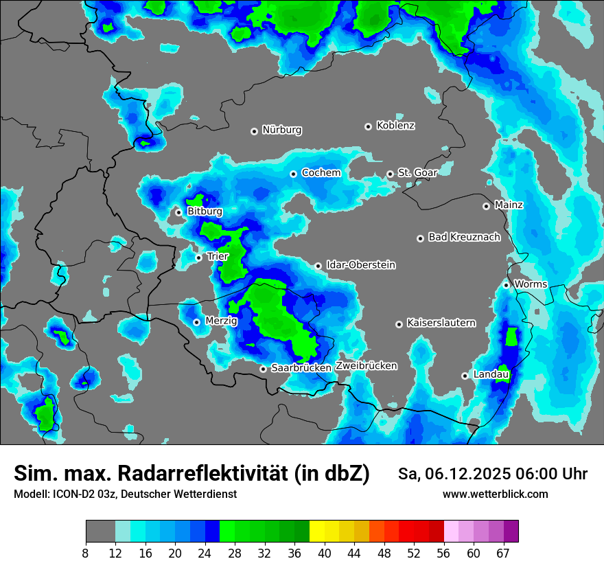 Modellkarten Simuliertes Radarbild