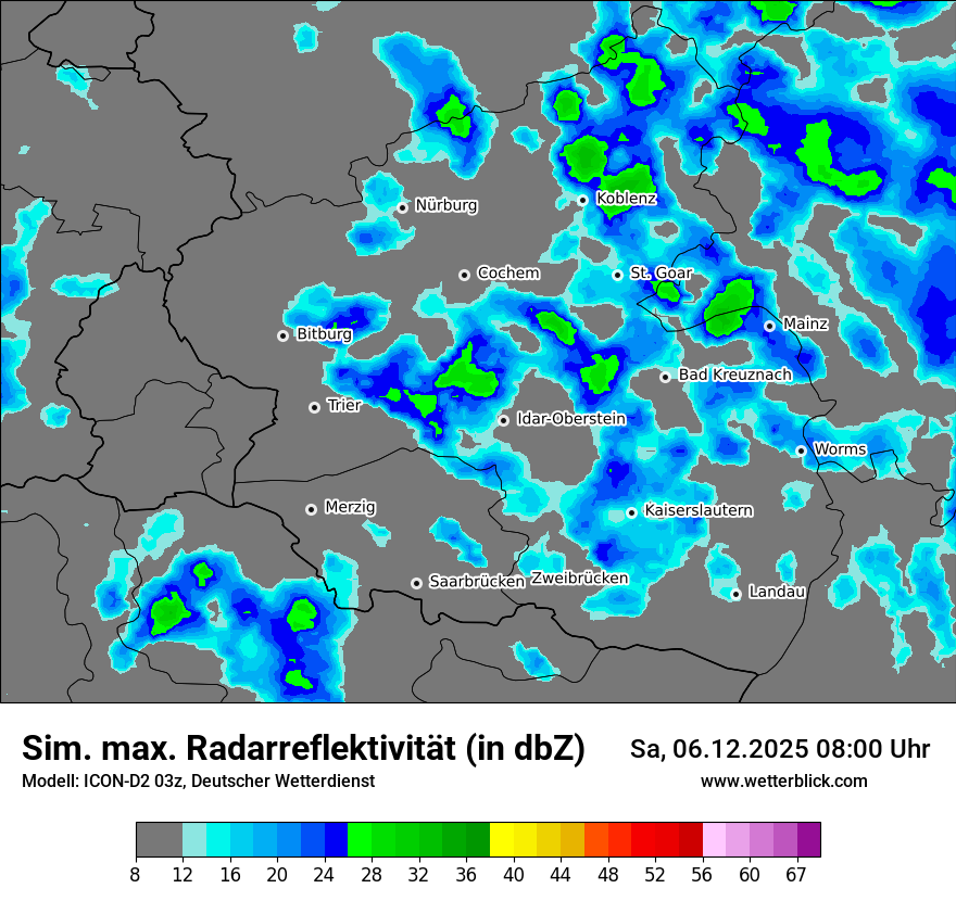 Modellkarten Simuliertes Radarbild