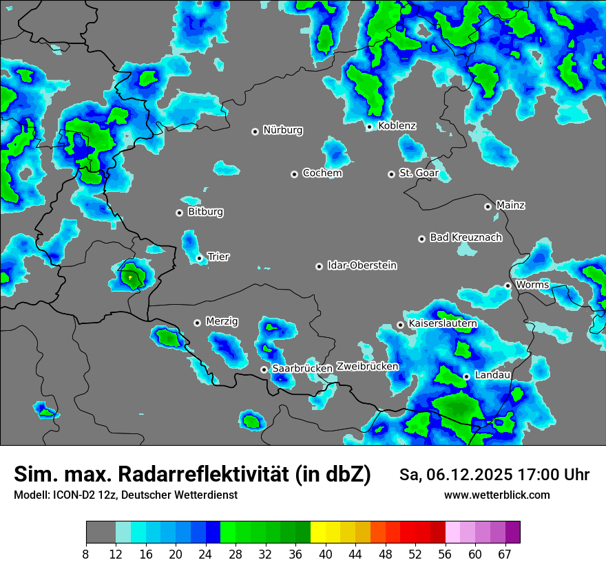 Modellkarten Simuliertes Radarbild