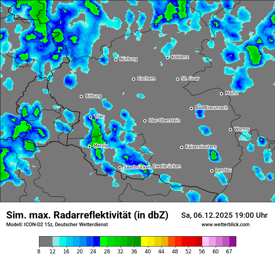 Modellkarten Simuliertes Radarbild