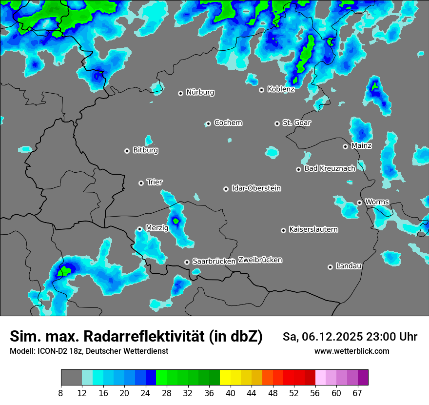 Modellkarten Simuliertes Radarbild