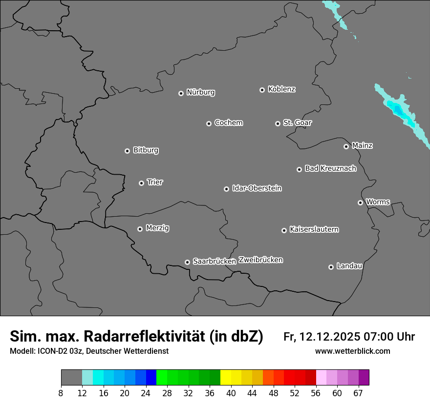 Modellkarten Simuliertes Radarbild